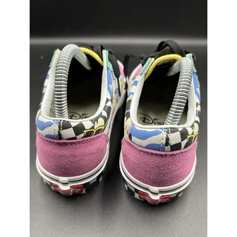 Vans Disney Mickey Mouse Old Skool Men's Checkered Multicolor Canvas Sz6,Wmns7.5